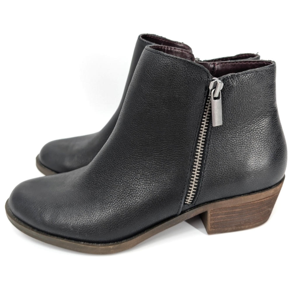 Kensie Black Brown Base Moto Double Zip-Up Ghita Ankle Boots Booties 7.5 NWT